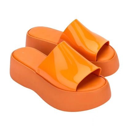 Mini Melissa Sandal Summe Women Slippers Wedges Platform Beach Flip Flops Trend High Heels Ladies Shoes Pumps Thick Slides Mujer