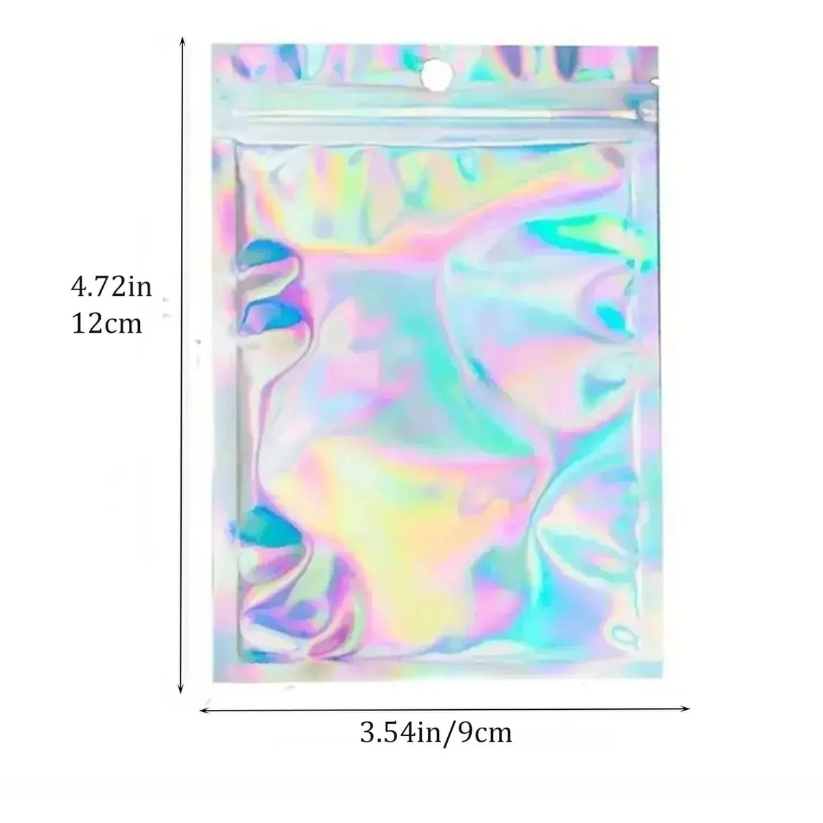 40 PCS Holographic Bag Laser Rainbow Pattern Self Sealing Bag Candy Bag and Front Window Sample Bag