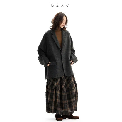 Retro British-Style Skirt~ Wool Plaid Bud Skirt, Versatile Skirt for Autumn and Winter, 2026 Autumn and Winter New Style