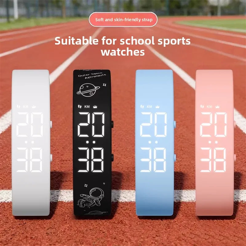 Waterproof Kids LED Digital Alarm Clock Watch Swimming Silent Vibration Smart Bracelet Sports Fitness Student Step Counter