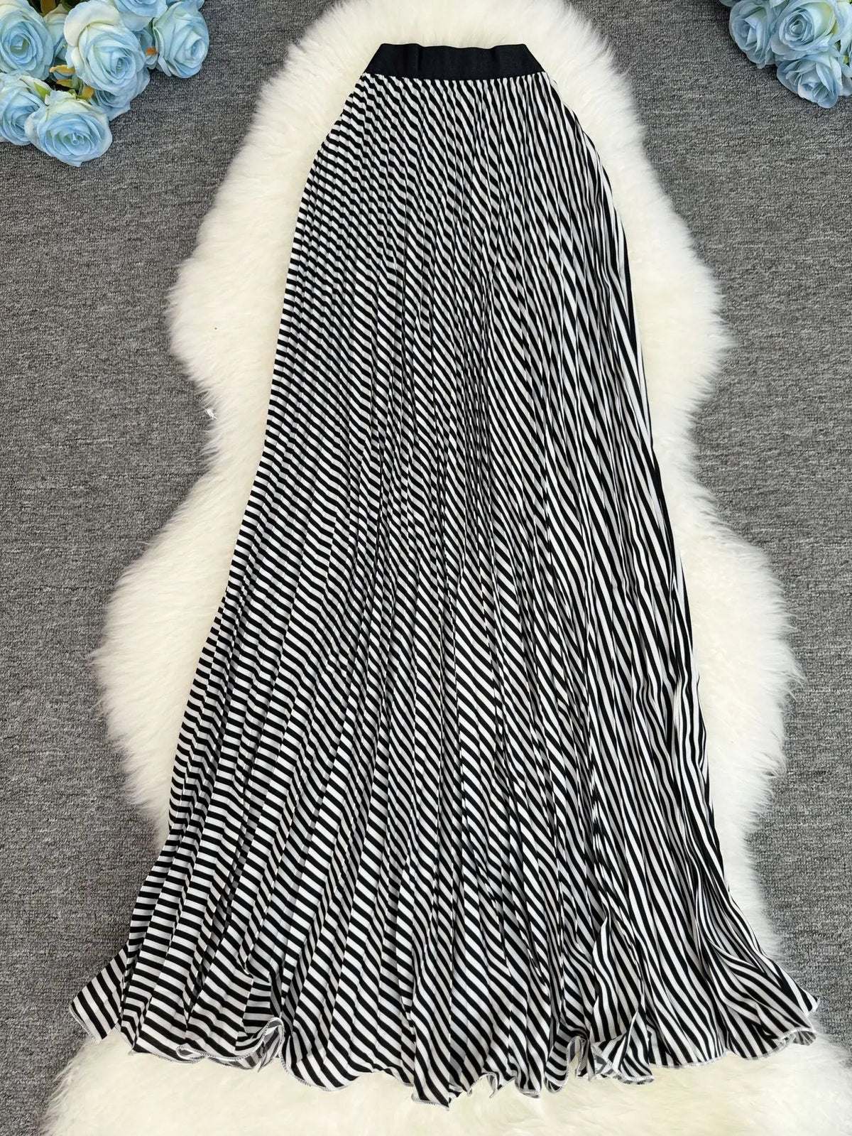 Polka Dot Print High Elegant A-line Pleated Long Skirt For Women 2025 Spring autumn Office Lady Casual Leopard Skirts