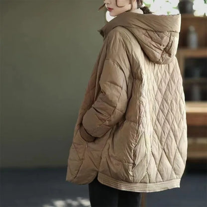 Women's Hooded Diamond-Quilted Jacket