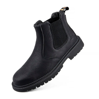 Water Proof Safety Work Shoes For Men Steel Head Leather Boots Male Footwear Indestructible Construction Work Shoes Brown