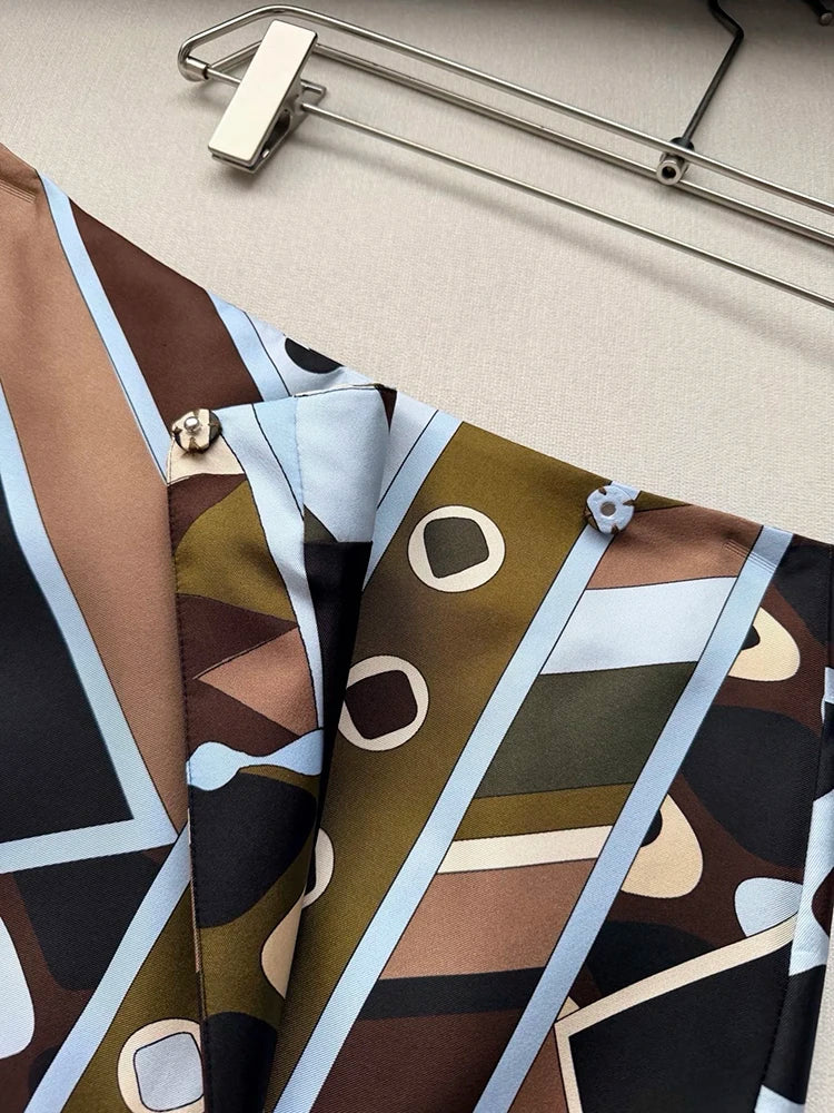 Summer Fashion Party Vintage Pattern Print Silk Mini Pencil Skirt Women's Low Waist Slim Buckle Strap Buttock Covering Skirt
