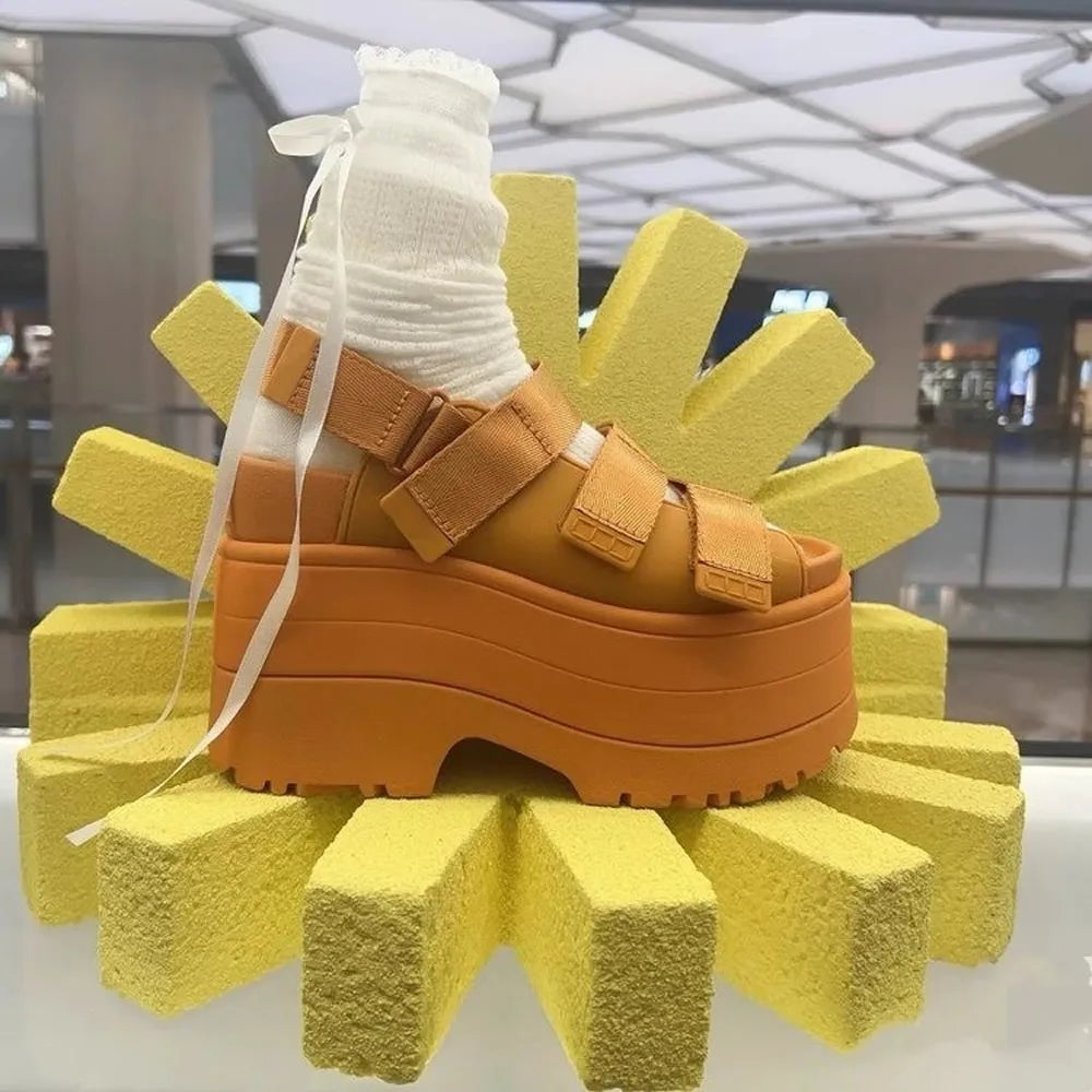 Women's Hook-and-Loop Platform Sandals