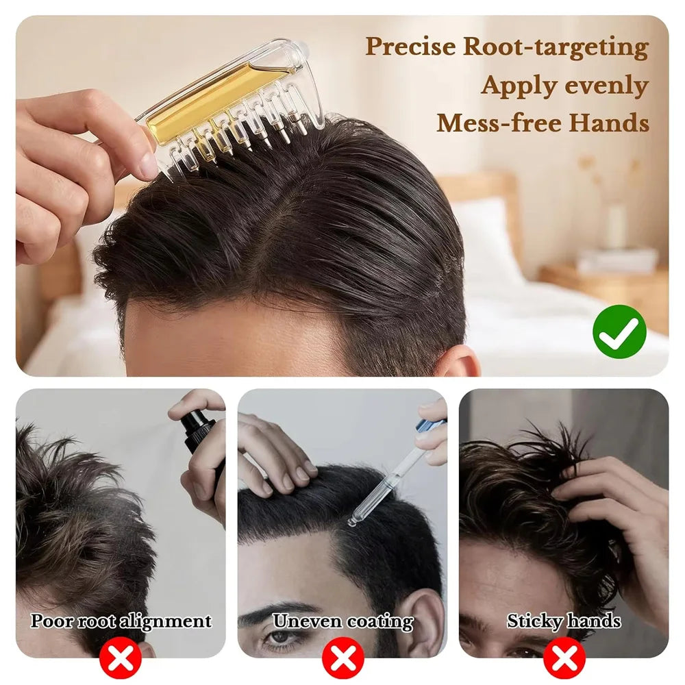 Scalp Applicator Liquid Comb Essential Oil Infusion Hair Comb Rolling Ball Scalp Massager Essential Applying Hair Styling Tool