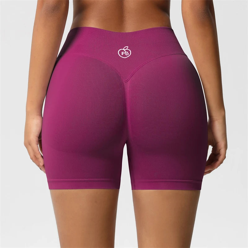 Women Bum Three Waist Sections Sports Shaping Shorts Seamless Sports Shorts For Women Cycling Jogging Fitness High Waist Push Up