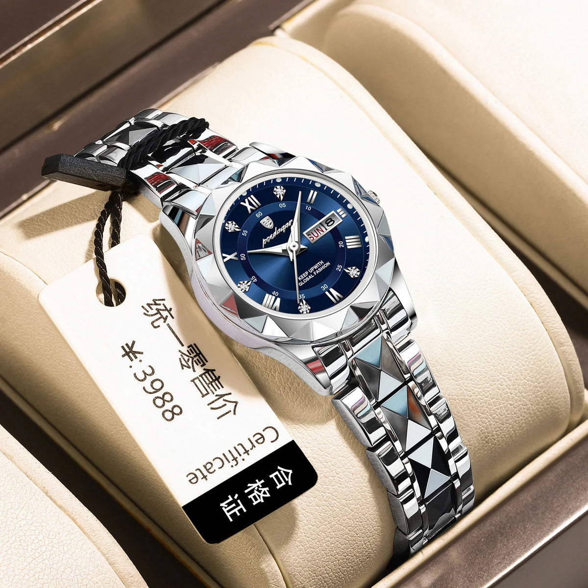 Ladies Quartz Watch, Waterproof Luminous Dial, Trendy Fashion Women Wristwatch