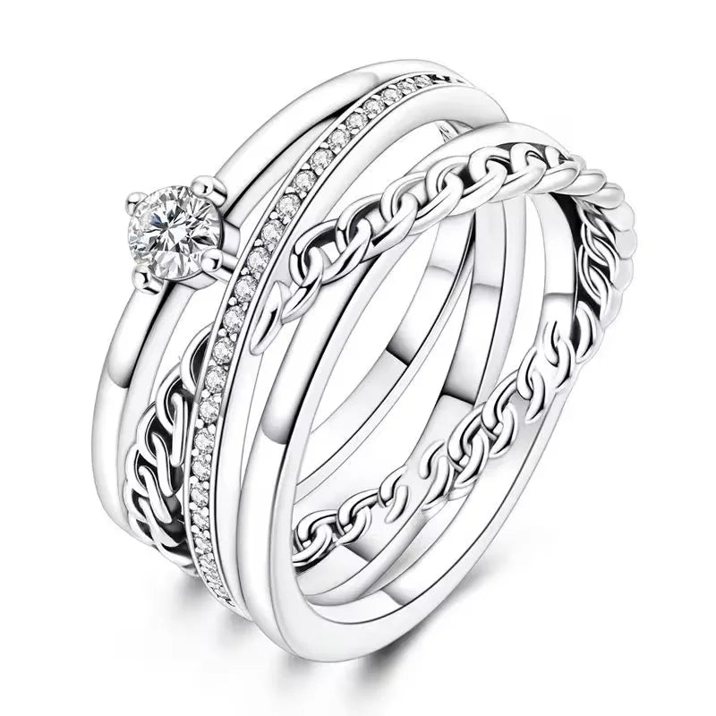 Fashion Rings for Women Stars and Moon Sunflower Pink Heart Zircon Luxury Wide Rings Fashion Engagement Wedding Jewelry Gift