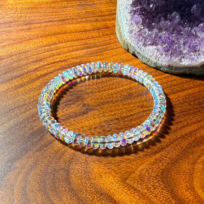 Menopause Natural Ethiopian Opal Bracelet, Stretchable Elastic Cord Jewelry, Helps Maintain Emotional Balance
