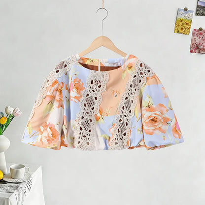 Vacation Floral Printed Cascading Ruffle Skirt Sets Women Sleeveless Sling Top Cake Long Skirts 2026 Summer Holiday Sweet Outfit