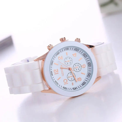 Fashion Silicone Strap Quartz Wristwatches Casual Sports Electronic Watch Women Simple Wrist Watches