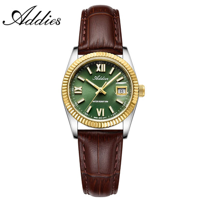 Addies New Ladies Quartz Watch 28mm Sapphire Mirror Women's Watches Elegant Fashion Stainless Steel Waterproof Luminous Watches
