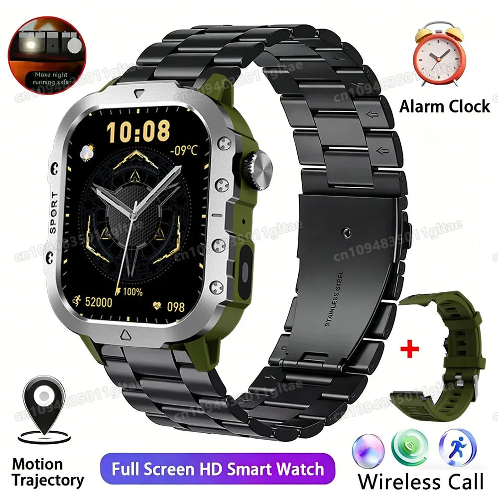 2026 New Rugged Military GPS Smart Watch Men Bluetooth Call Health Monitoring Sports 5ATM Waterproof Smartwatches Man Pk Ht22