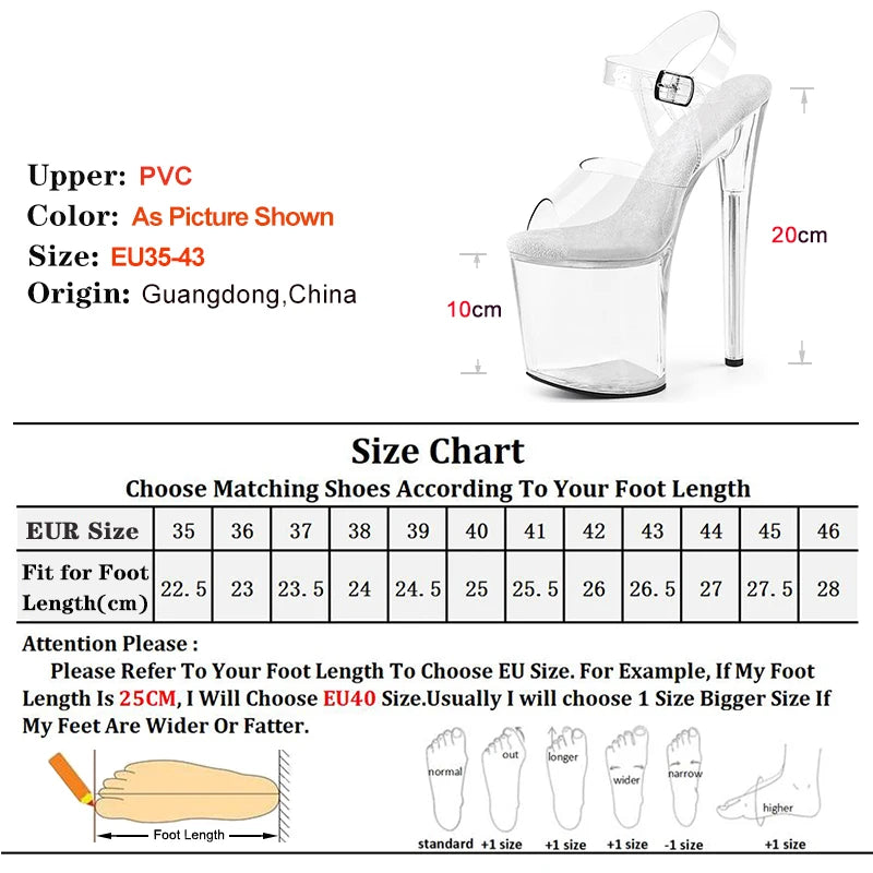Women's Clear-Strap Platform Stiletto Sandals