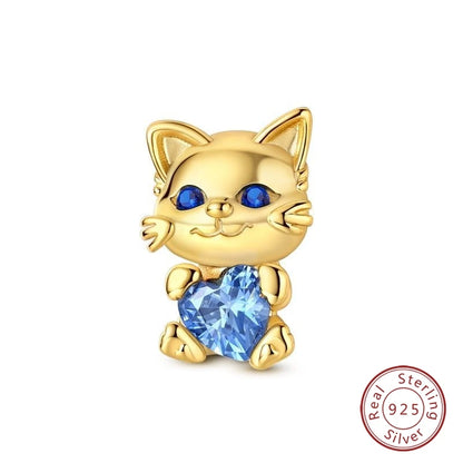 Hot Sales 925 Sterling Silver Golden Series Charms Leopard Little Bear Starfish Bow Bead Fit Original Bracelet DIY Women Jewelry