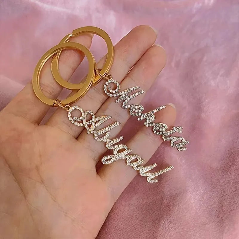 Personalized Name Metal Keychain Annual New Wholesale Customization/Letter Stainless Steel Keychain Commemorative Gift