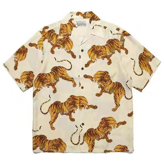 Classics 2025 WACKO MARIA Shirt Photo Print Vintage Men's And Women's Loose Hawaiian WACKO MARIA Short Sleeve Shirt T-Shirts