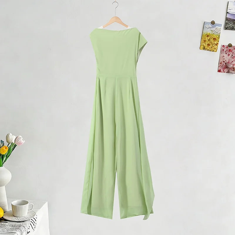Solid Asymmetrical Women's Jumpsuit Off Shoulder Sleeveless Irregular Lady Jumpsuits 2026 Summer Fashion Female Street wear New