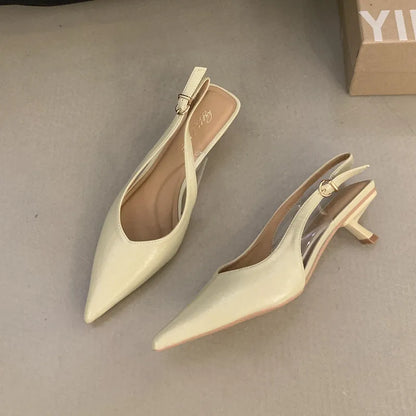 Women's Pointed-Toe Low-Heel Slingbacks in Style Options
