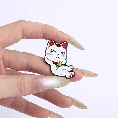 Funny Middle Finger Cat Enamel Pins - Turbo Granny Spying Cartoon Anime Characters Brooches Lapel Badge for Humorous Gifts