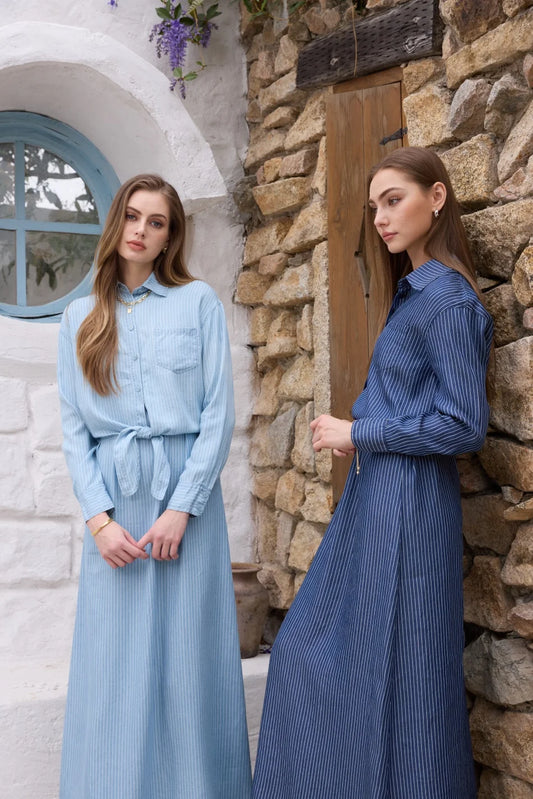 Women's Pinstripe Shirt & Dress Options