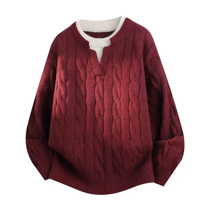 Personalized Mens Classic Comfortable Knitted Sweater Autumn Winter New Warm Long Sleeve Sweater top