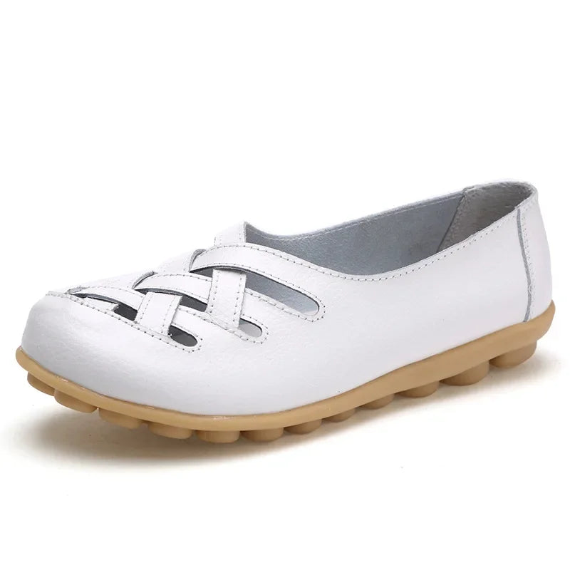 Women Shoes Summer Slip On Leather Casual Shoes Woman 2026 Loafers Women's Ballet Flats Women Moccasins Flat Shoes Female