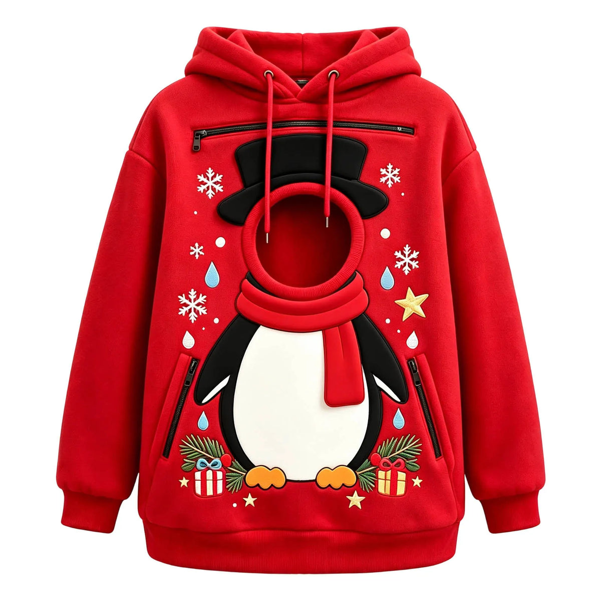 Pet Carrier Hoodie Men And Women Matching Christmas Funny And Cute Pattern Pet Pocket Hooded Sweatshirt