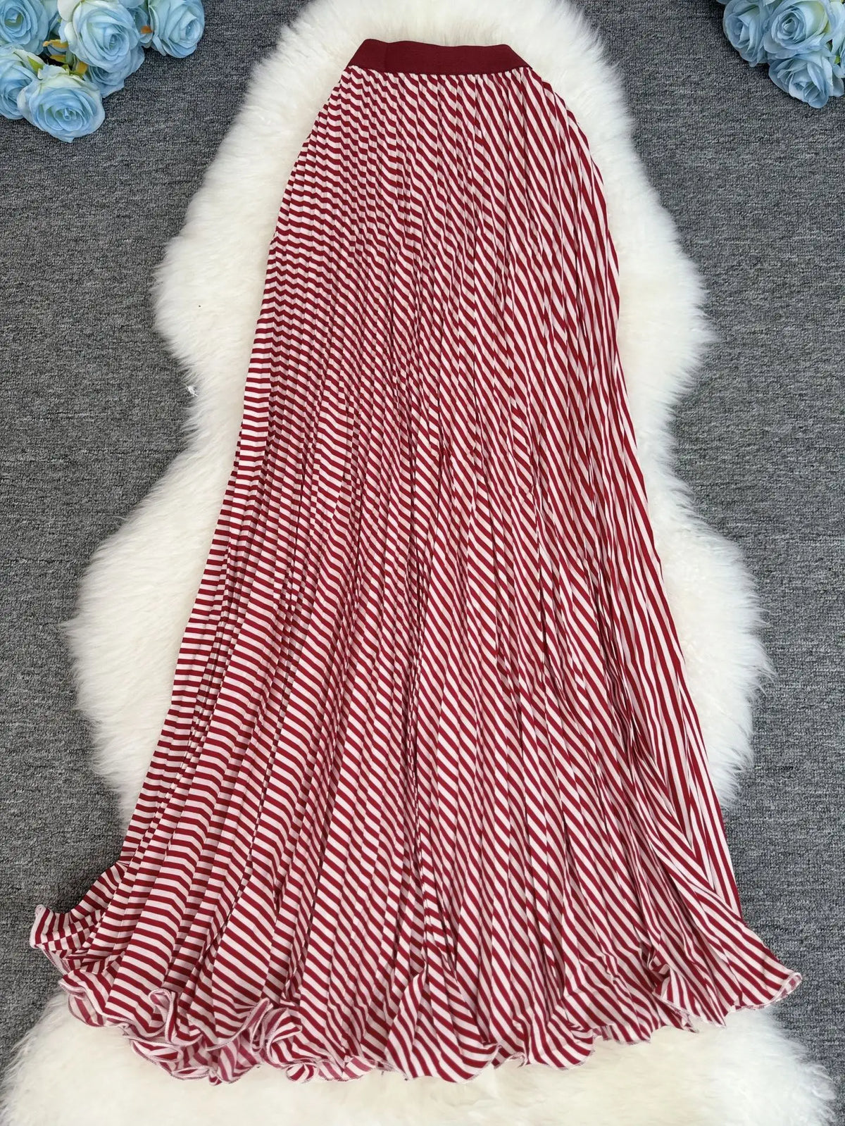 Polka Dot Print High Elegant A-line Pleated Long Skirt For Women 2025 Spring autumn Office Lady Casual Leopard Skirts