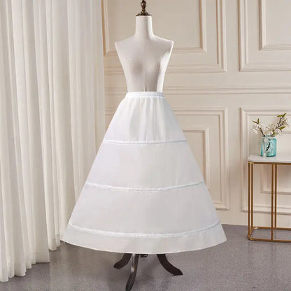 Plus Size High Quality 3-Hoop Bridal Petticoat White Wedding Slip Underskirt for Wedding Accessories Support Crinoline