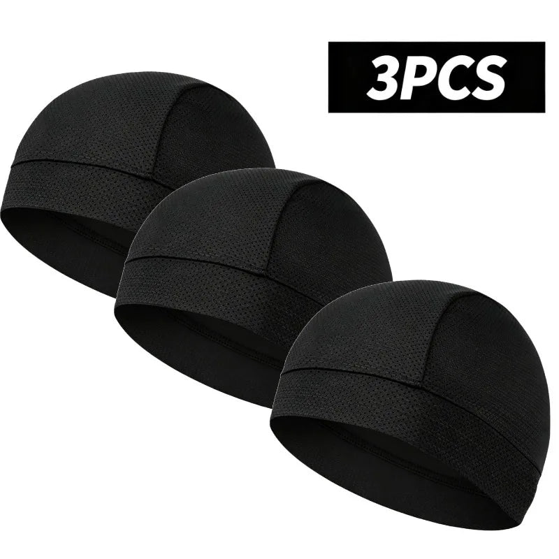 Under Helmet Beanie Skull Cap Vented Sweat Wicking Sweat Absorbent Lightweight Motorcycle Cycling Head Liner Cap Sports Running