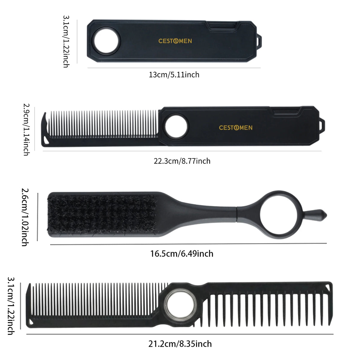 1Pcs Professional 360° Rotating Barber Cutting Comb Double Sided Folding Comb Portable Fade Brush Men Hair Grooming Styling