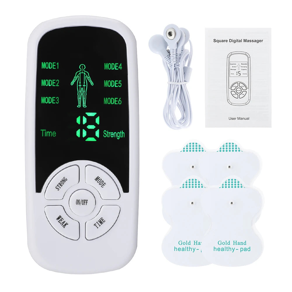 Digital TENS Machine EMS Massager with 9 Modes 30 Gears Electric Pulse Muscle Stimulator for Back And Neck Electrode Massage Pad