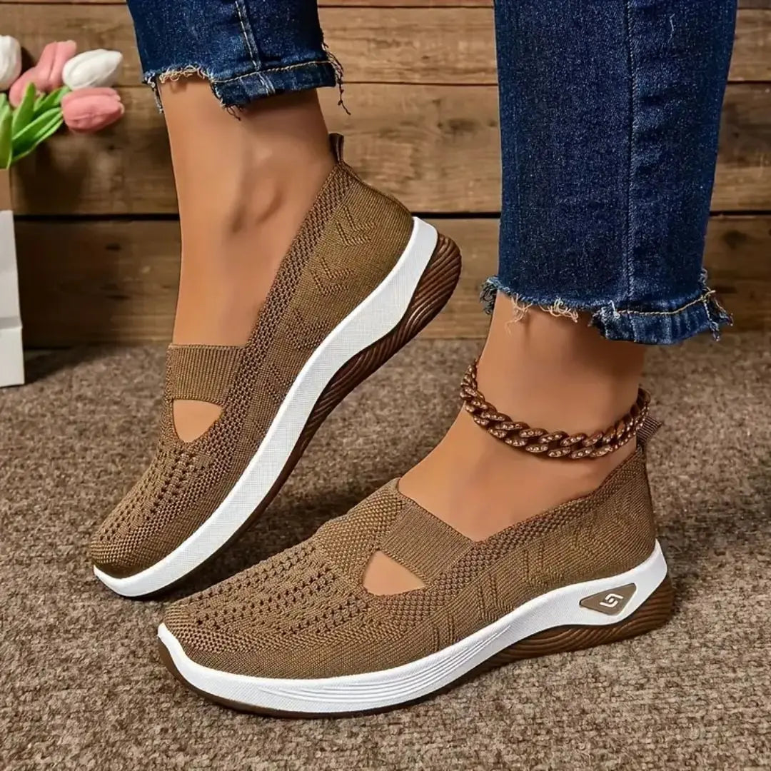 Spring Breathable Mesh Flats Shoes for Women Comfortable Slip on Casual Shoes Woman Lightweight Soft Bottom Loafers Plus Size 43