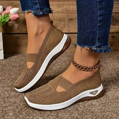 Spring Breathable Mesh Flats Shoes for Women Comfortable Slip on Casual Shoes Woman Lightweight Soft Bottom Loafers Plus Size 43