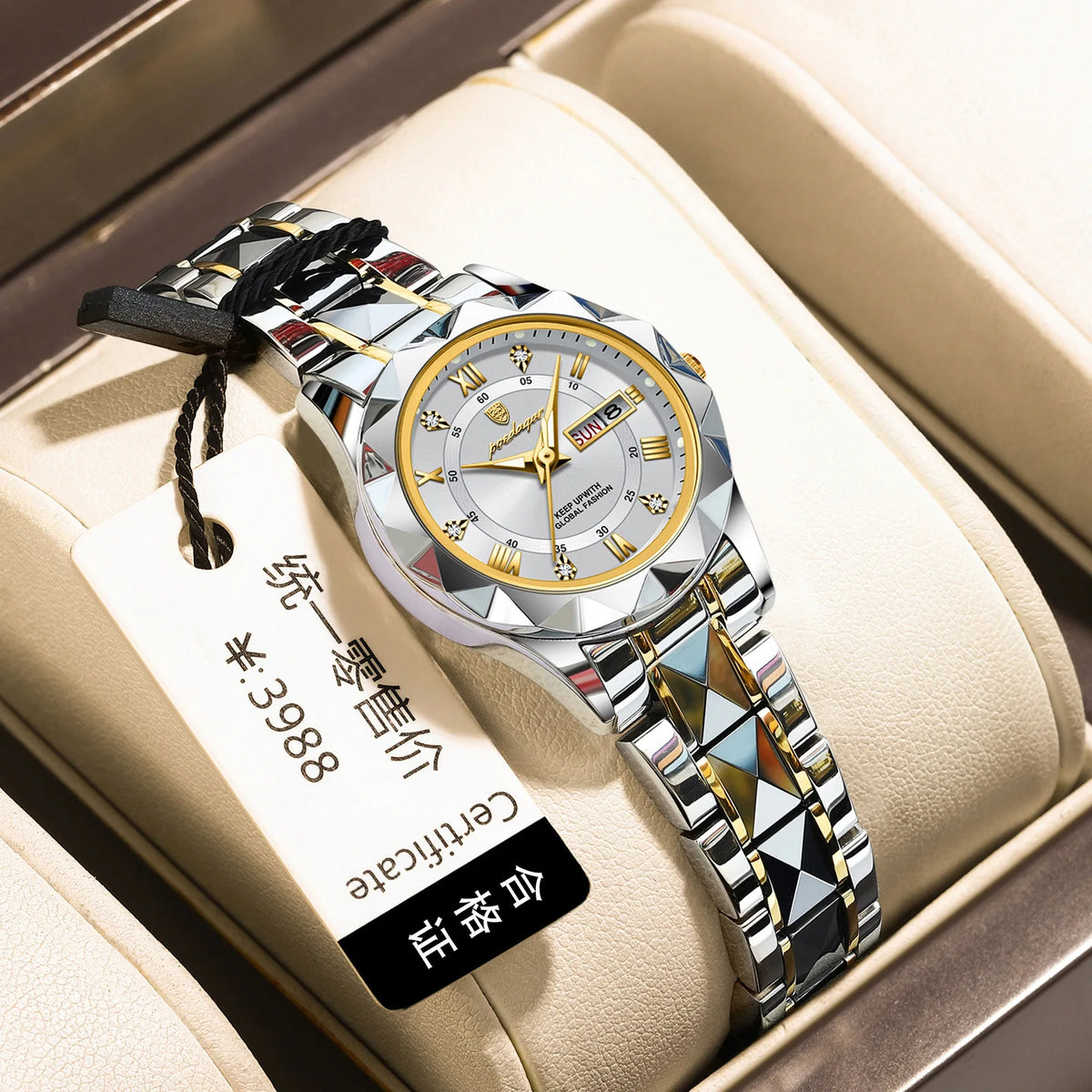 Ladies Quartz Watch, Waterproof Luminous Dial, Trendy Fashion Women Wristwatch