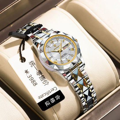 Ladies Quartz Watch, Waterproof Luminous Dial, Trendy Fashion Women Wristwatch