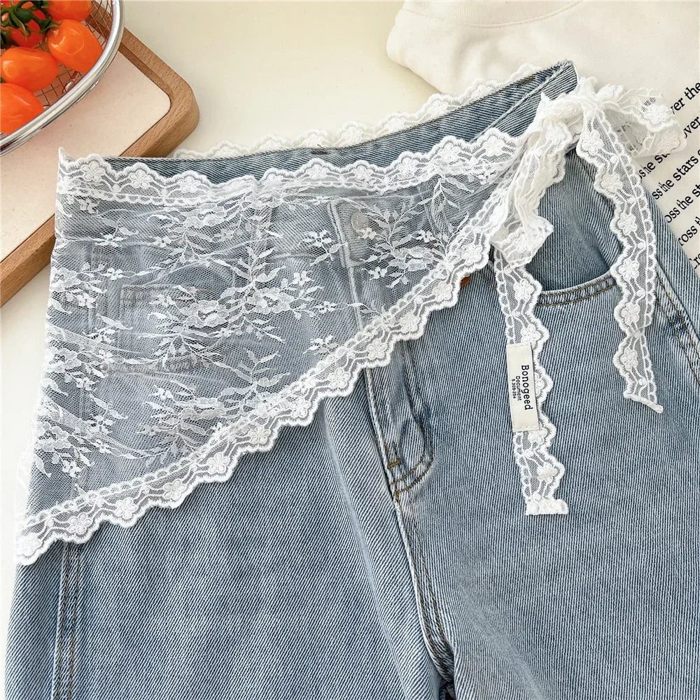 2026 HOT SALE! Y2K Women Lace Tulle Bandage Skirt Stacked Lace Half Skirt Layering Small Butt Curtain Flower Triangle Hair Scarf