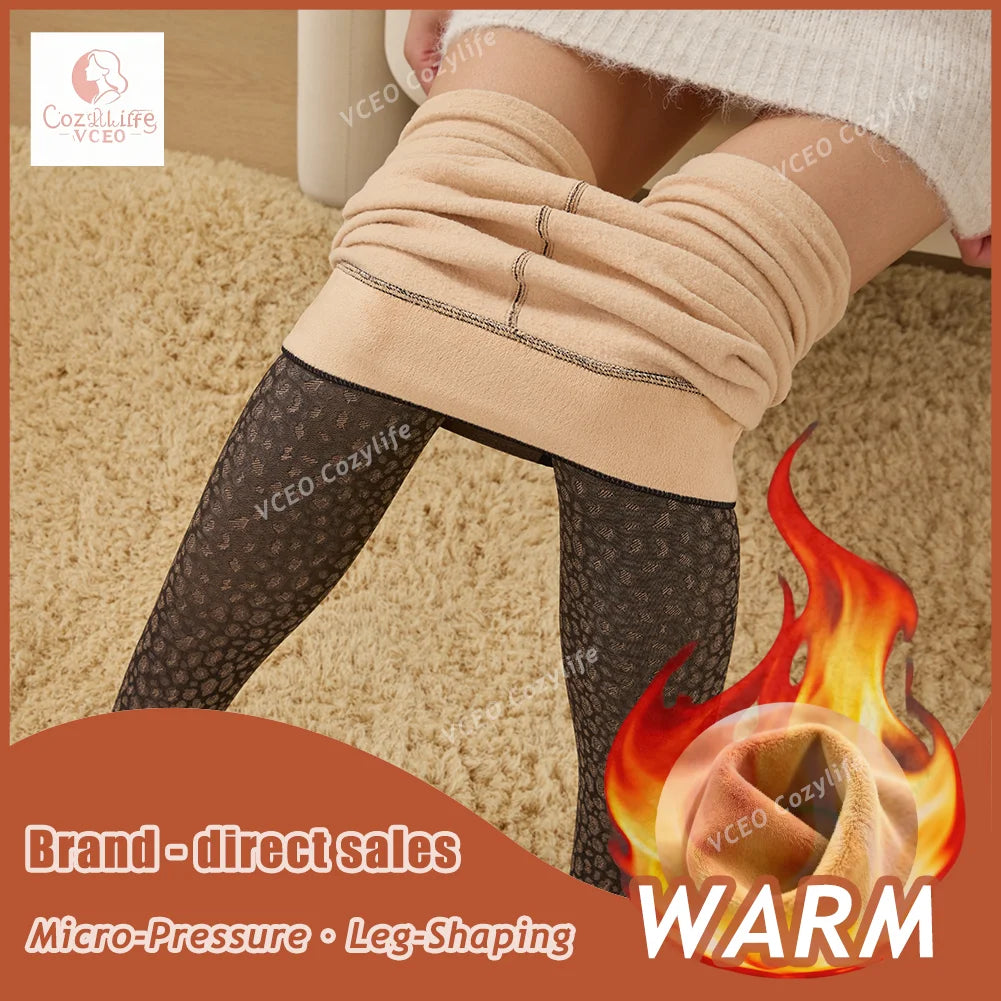 2025 winter fashion warm tights women seamless pantyhose leggings outfit fleece tights booty fleece for winter