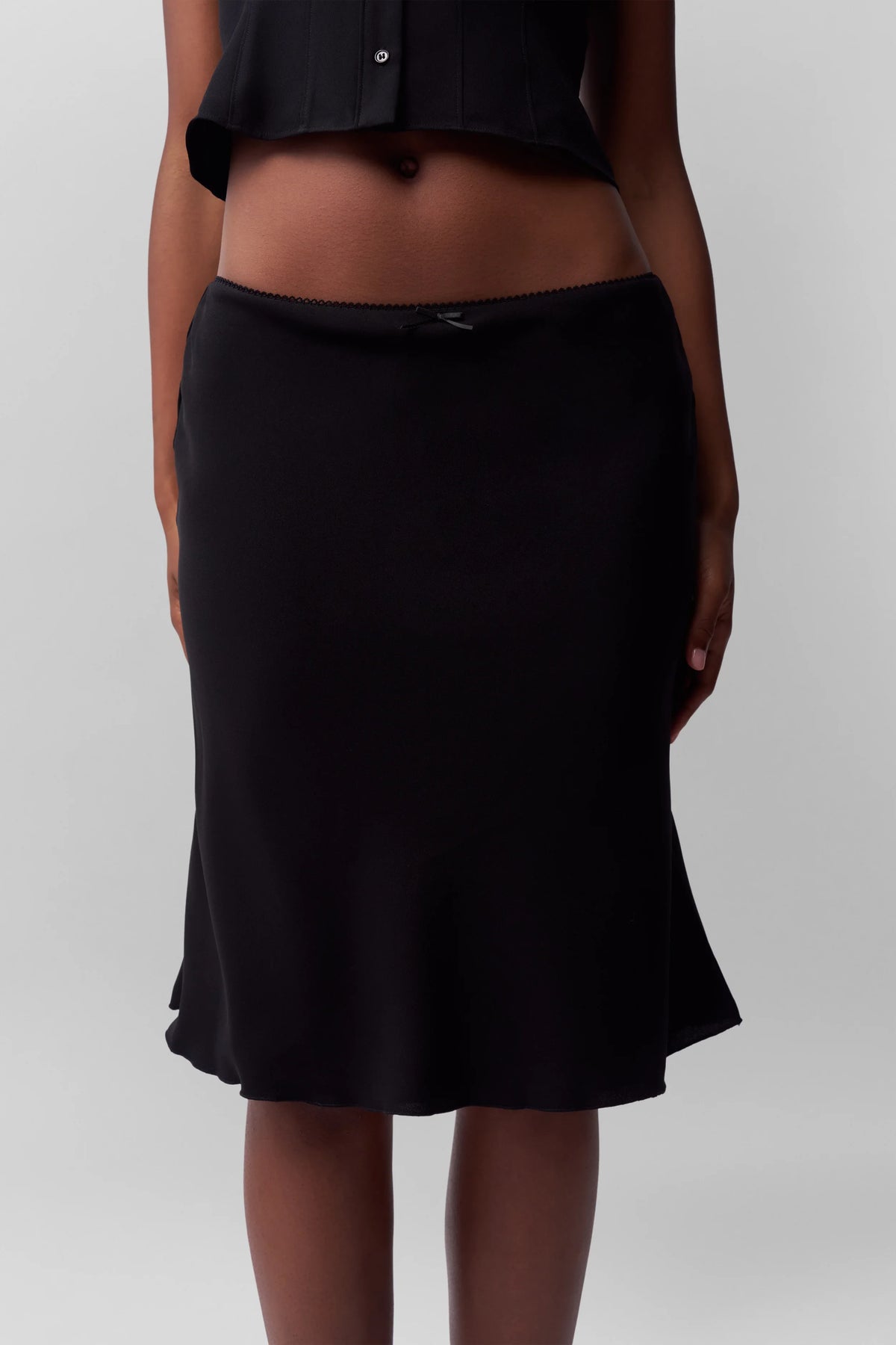 Women's Lace-Trim Bow-Detail Skirt