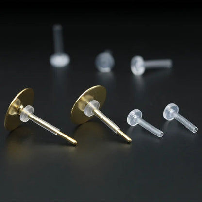 50 PCS 8/11/12mm Anti-allergy Tube Sleeve Back Plugs Tube Stud Earrings Safety Pad Protector DIY Jewelry Findings