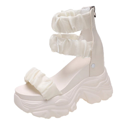 Women's Zip-Back Platform Wedge Sandals