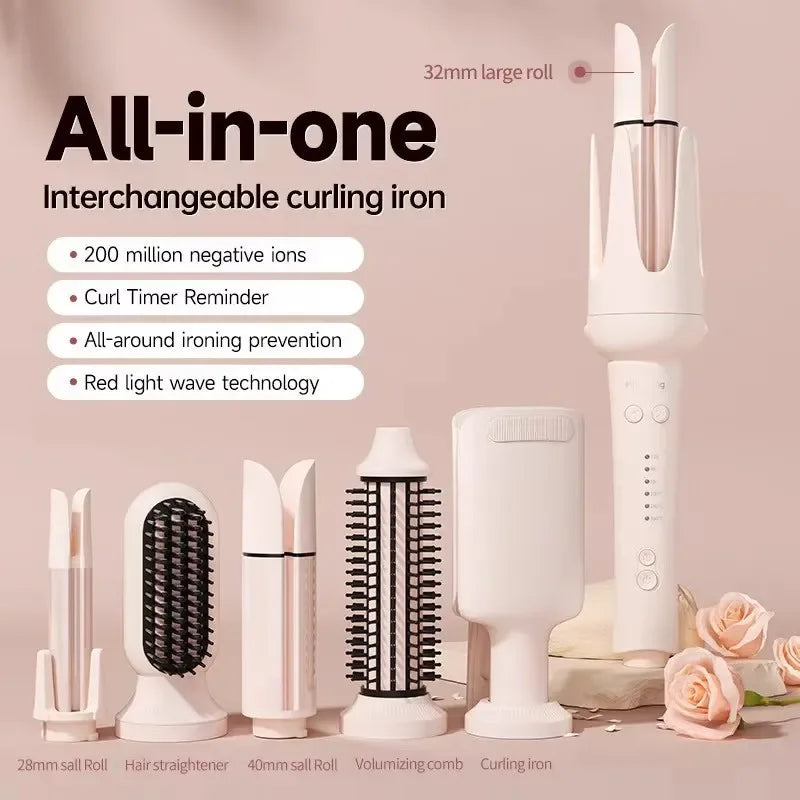 Best Seller Multifunctional Automatic Curling Iron 5-in-1 Automatic Curling Iron Changing Head Egg Roll Wave