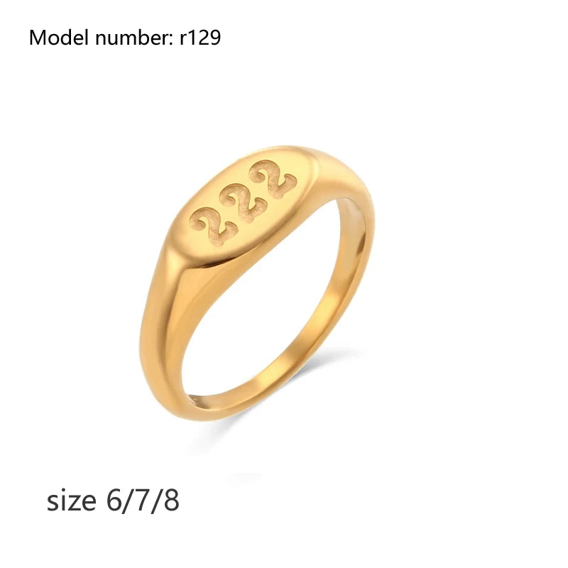 2026 Simple Stainless Steel Rings For Women Gold Color Smooth Geometric Open Rings Arc Rings Diamonds Jewellery Ring Gift