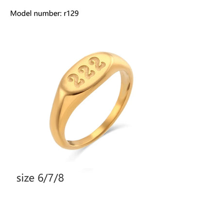2026 Simple Stainless Steel Rings For Women Gold Color Smooth Geometric Open Rings Arc Rings Diamonds Jewellery Ring Gift