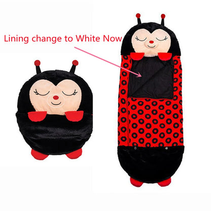 Cartoon Kids Sleepsacks Plush Sleeping Bag with Pillow for Boys & Girls Baby Animal Sleep Sack with Doll Pillow for Birthday