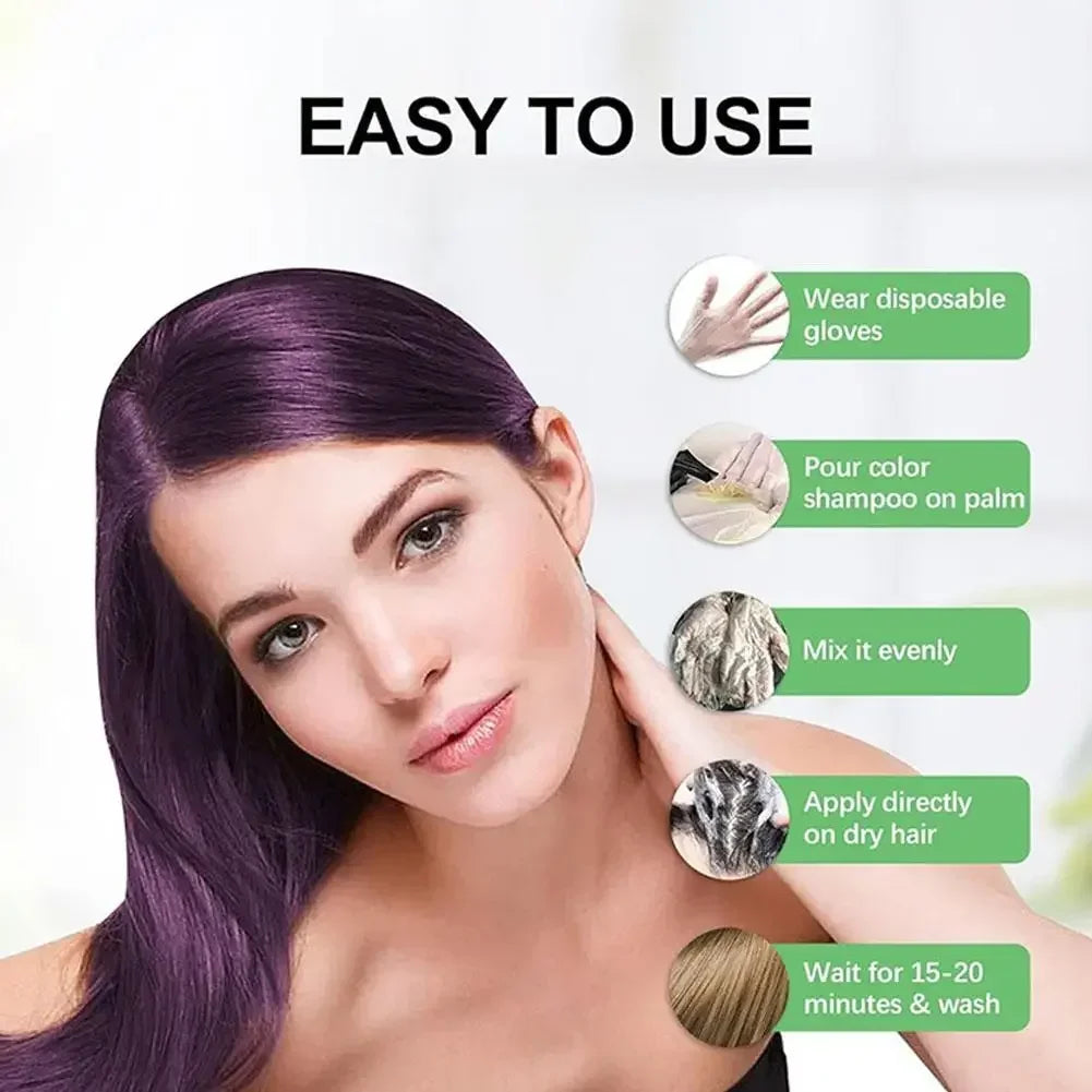 Nourishing Gray Cover Hair Shampoo Kit – Semi-Permanent Natural Color, Supports Healthy and Vibrant Look with Gentle Care