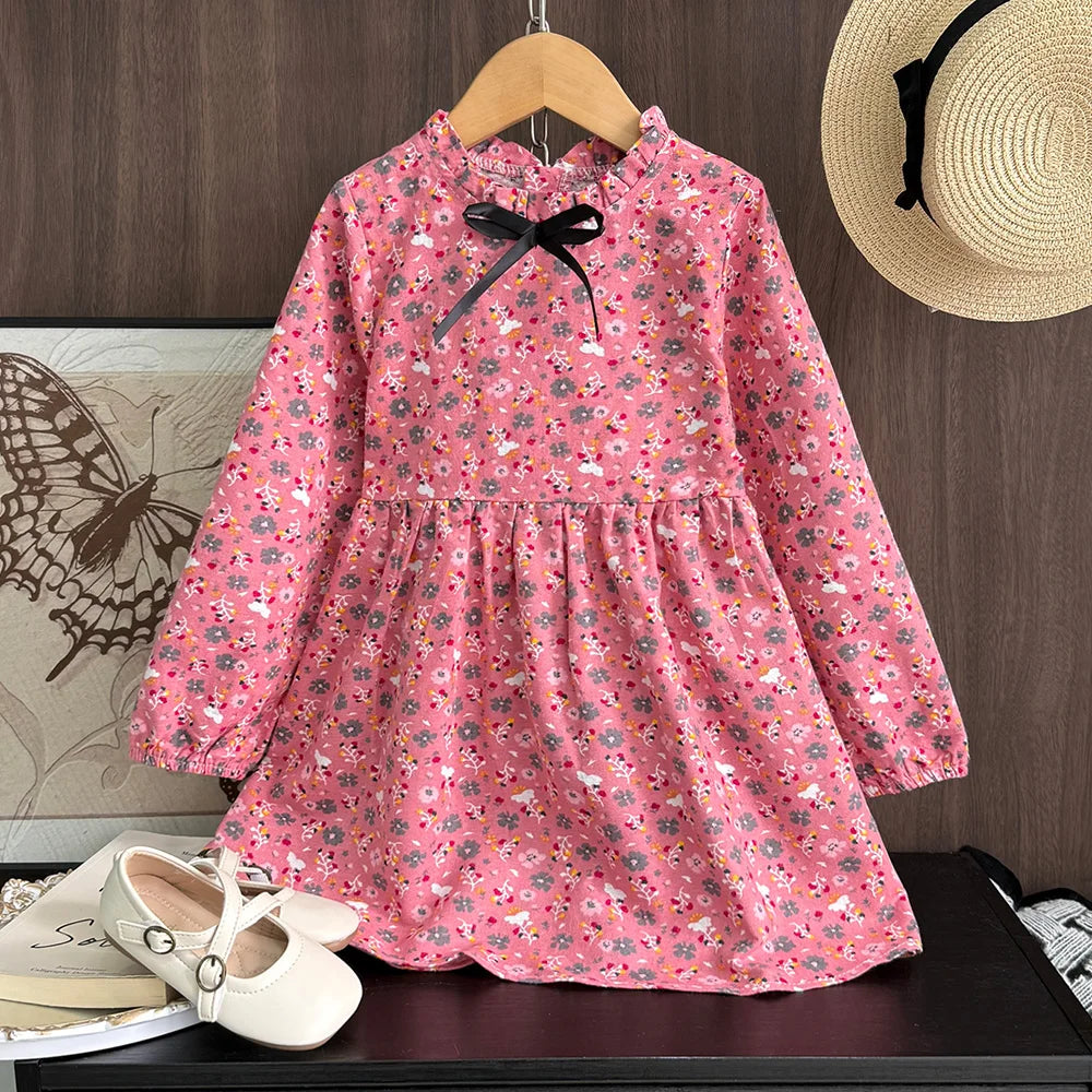 Bear Leader New Autumn Girls Dress Spring Kids Princess Dress Casual Floral Costumes Children Clothing Flowers Dresses 2-8 Years