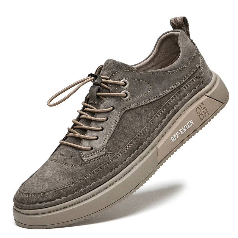 Men Shoes fashion Genuine Leather Loafers Breathable Autumn lace up comfortable Casual Shoes Outdoor Men Sneakers shoes